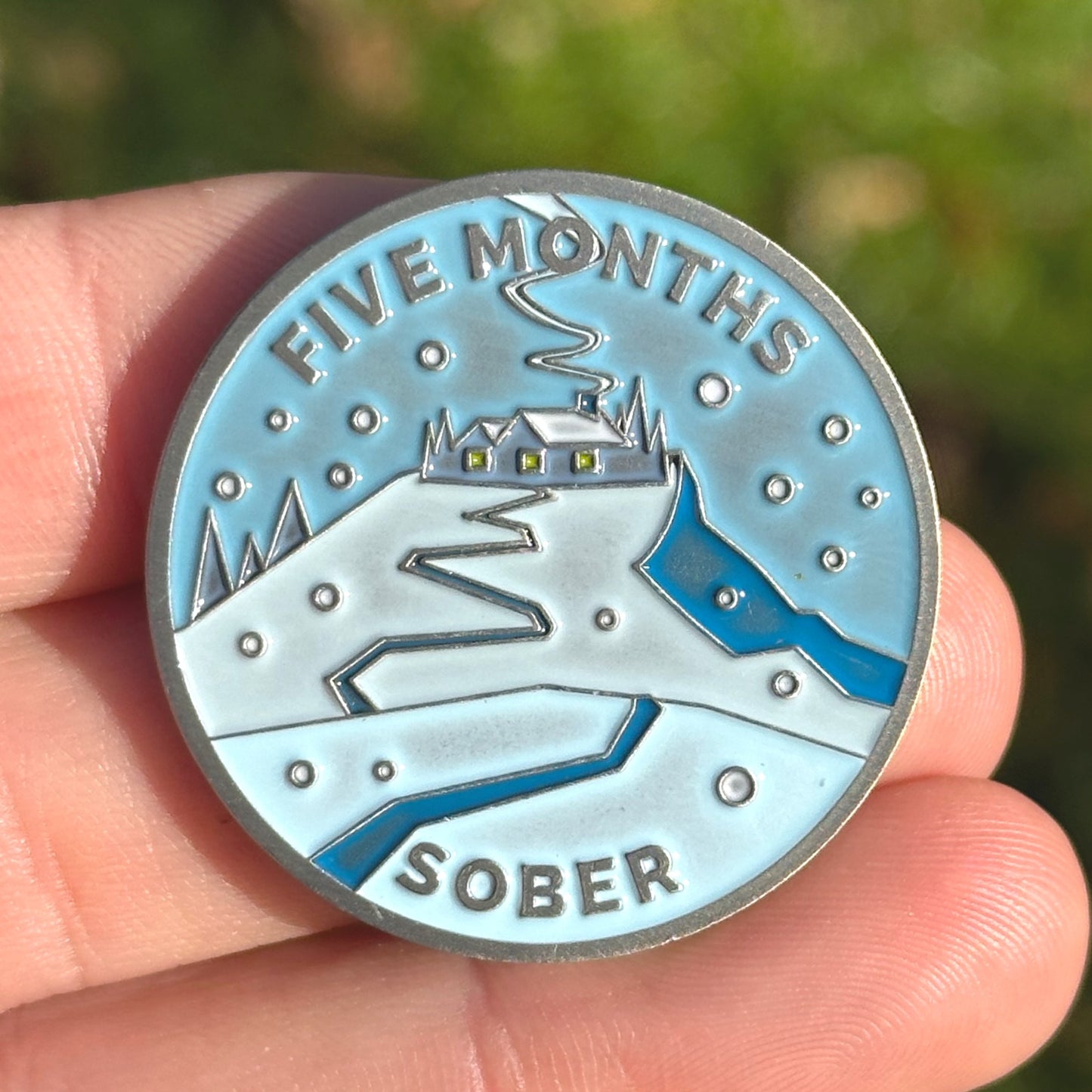 Five Months Sober sobriety coin
