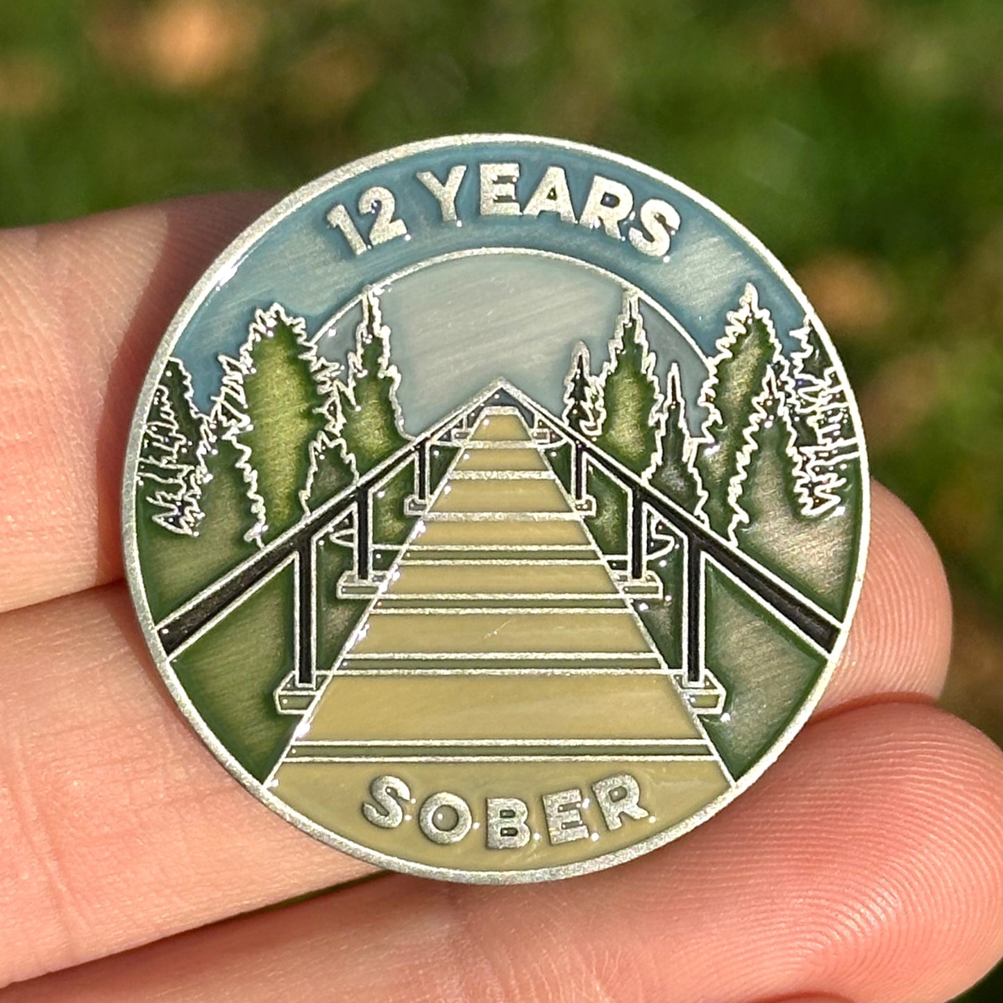 Twelve Years Sober sobriety coin