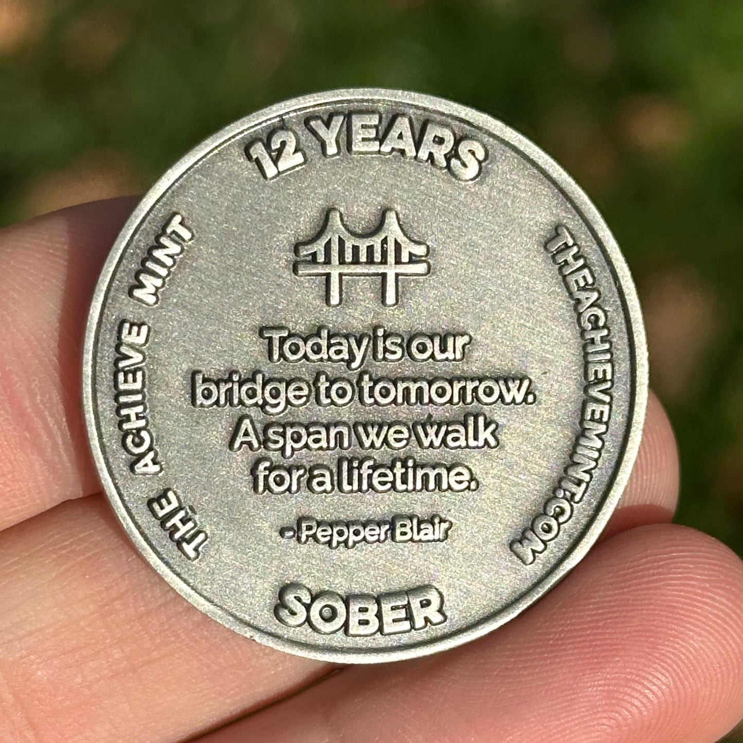 Twelve Years Sober sobriety coin