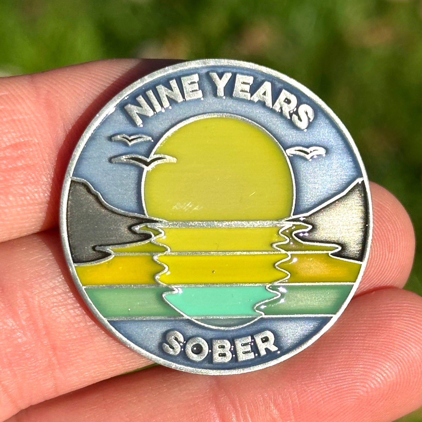 Nine Years Sober sobriety coin