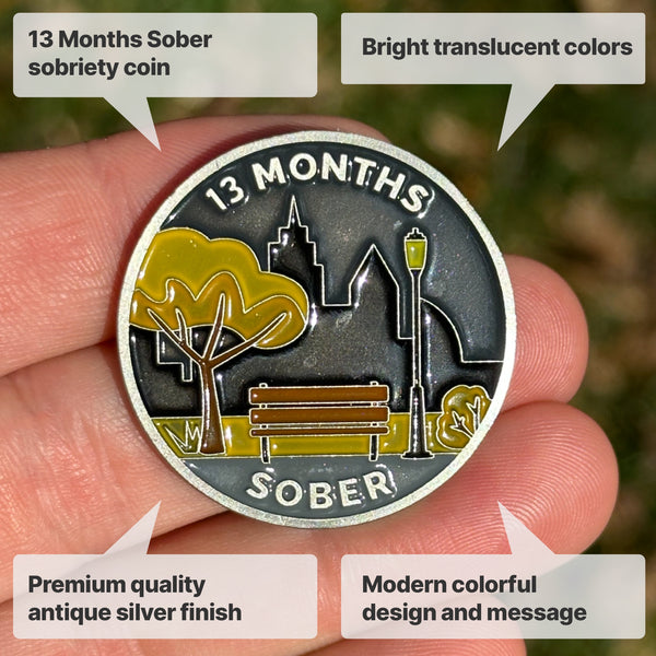 Thirteen Months Sober sobriety coin