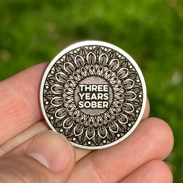 Custom Flower Mandala sobriety coin