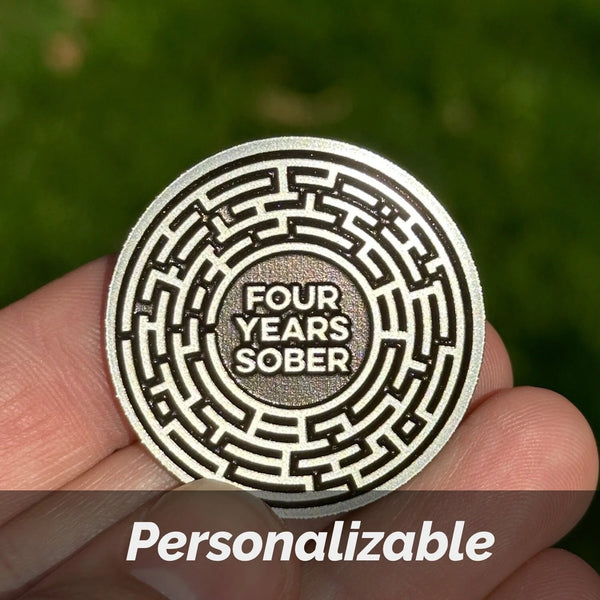 Custom Recovery Maze sobriety coin