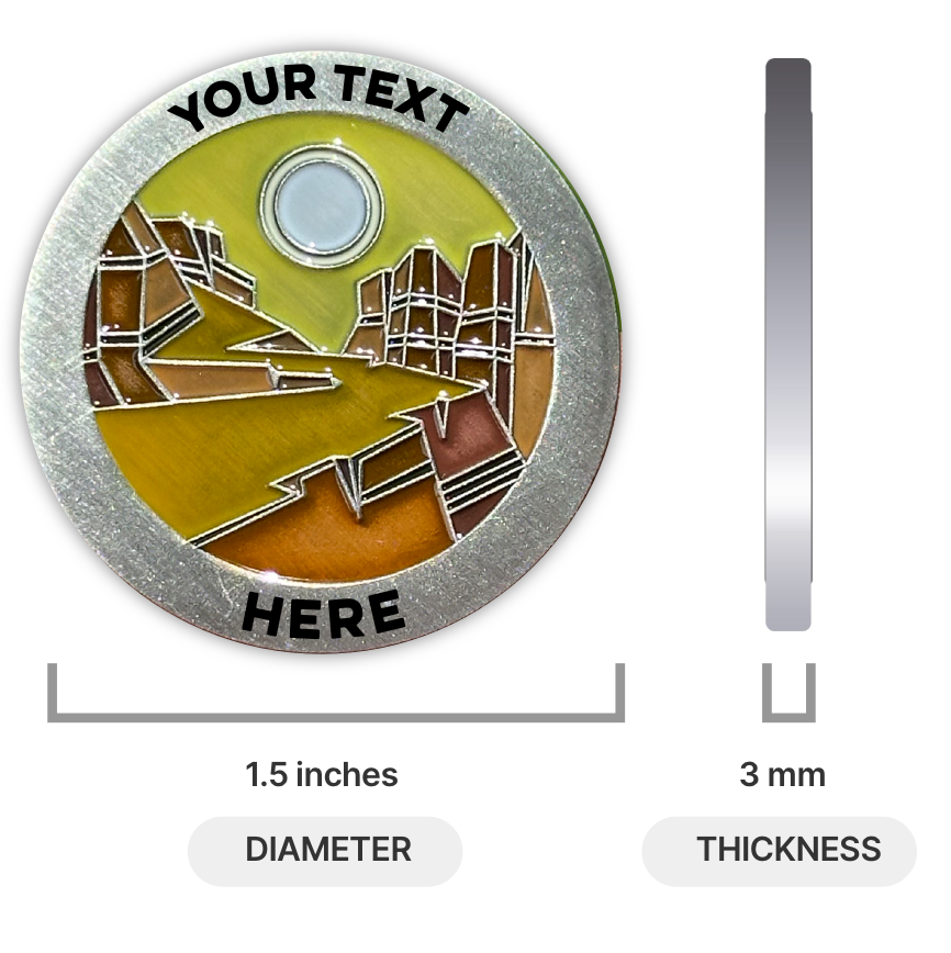 Custom Color Desert Canyon sobriety coin