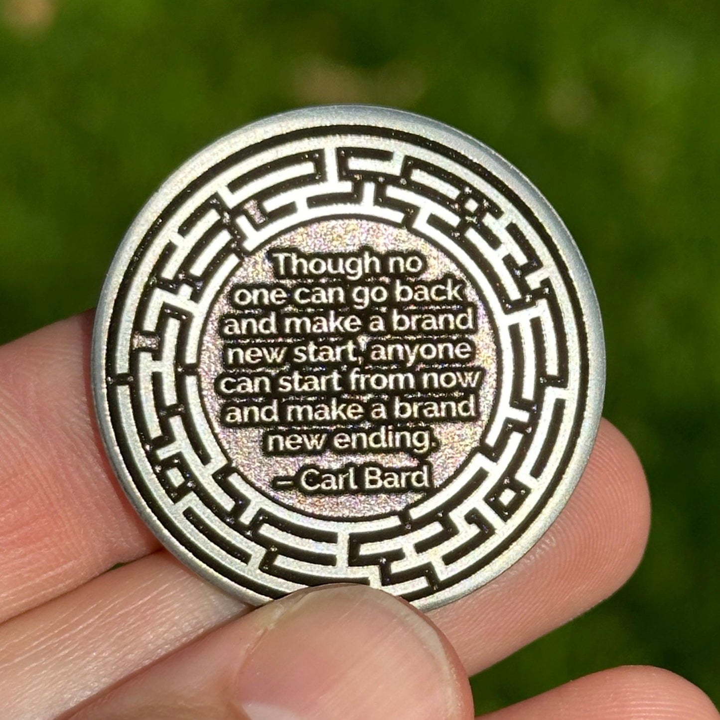 Custom Recovery Maze sobriety coin - The Achieve Mint