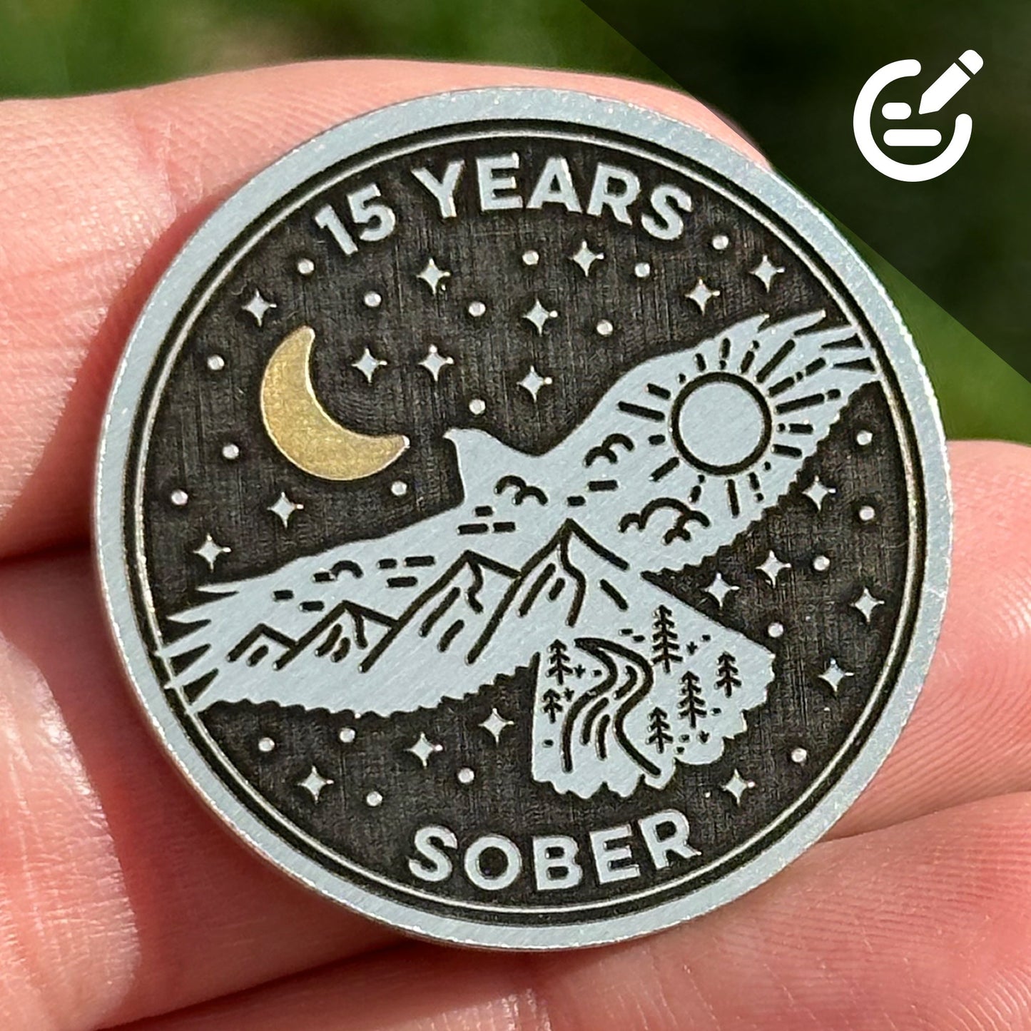 Custom Soaring Hawk sobriety coin - The Achieve Mint