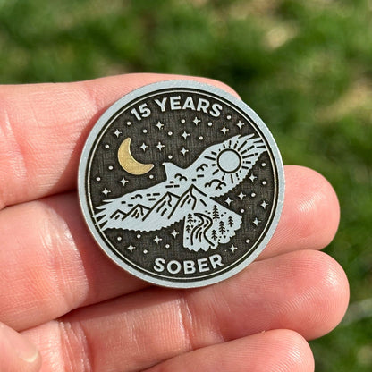 Custom Soaring Hawk sobriety coin - The Achieve Mint