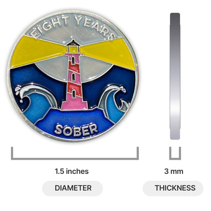 Eight Years Sober sobriety coin - The Achieve Mint