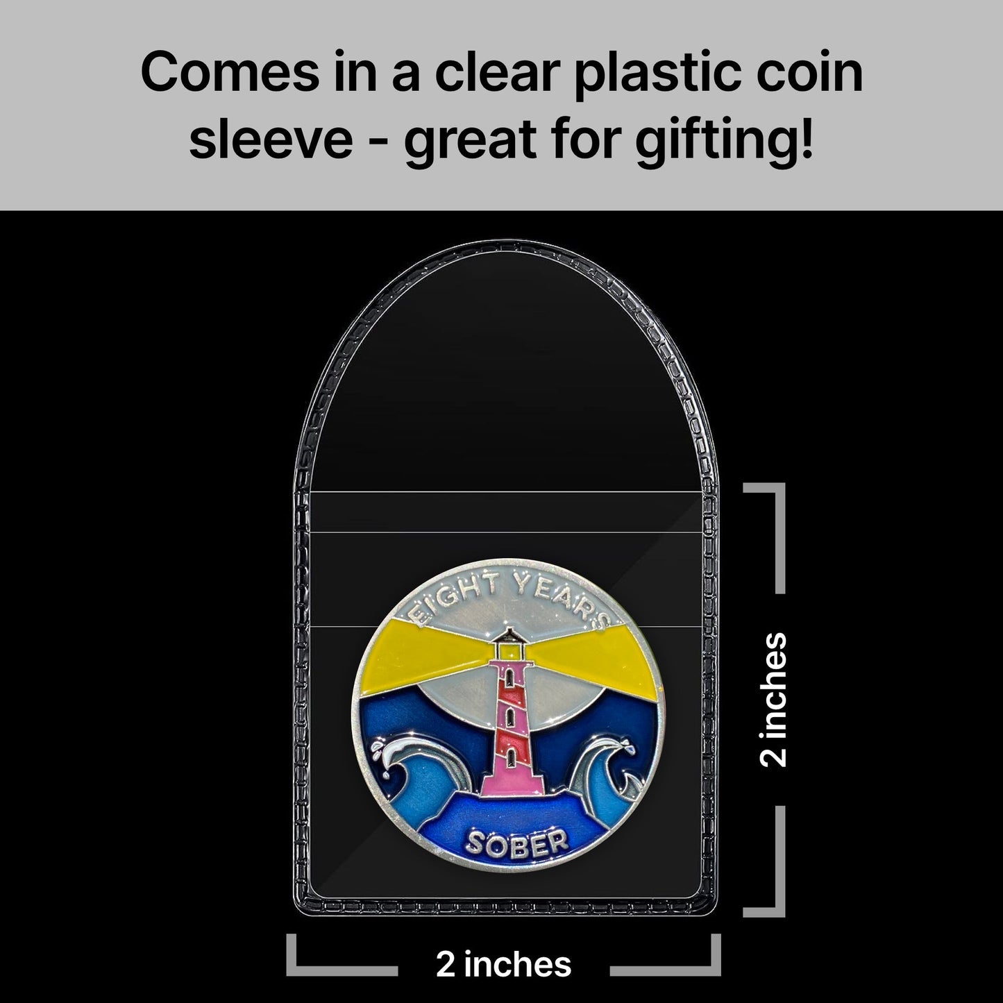 Eight Years Sober sobriety coin - The Achieve Mint