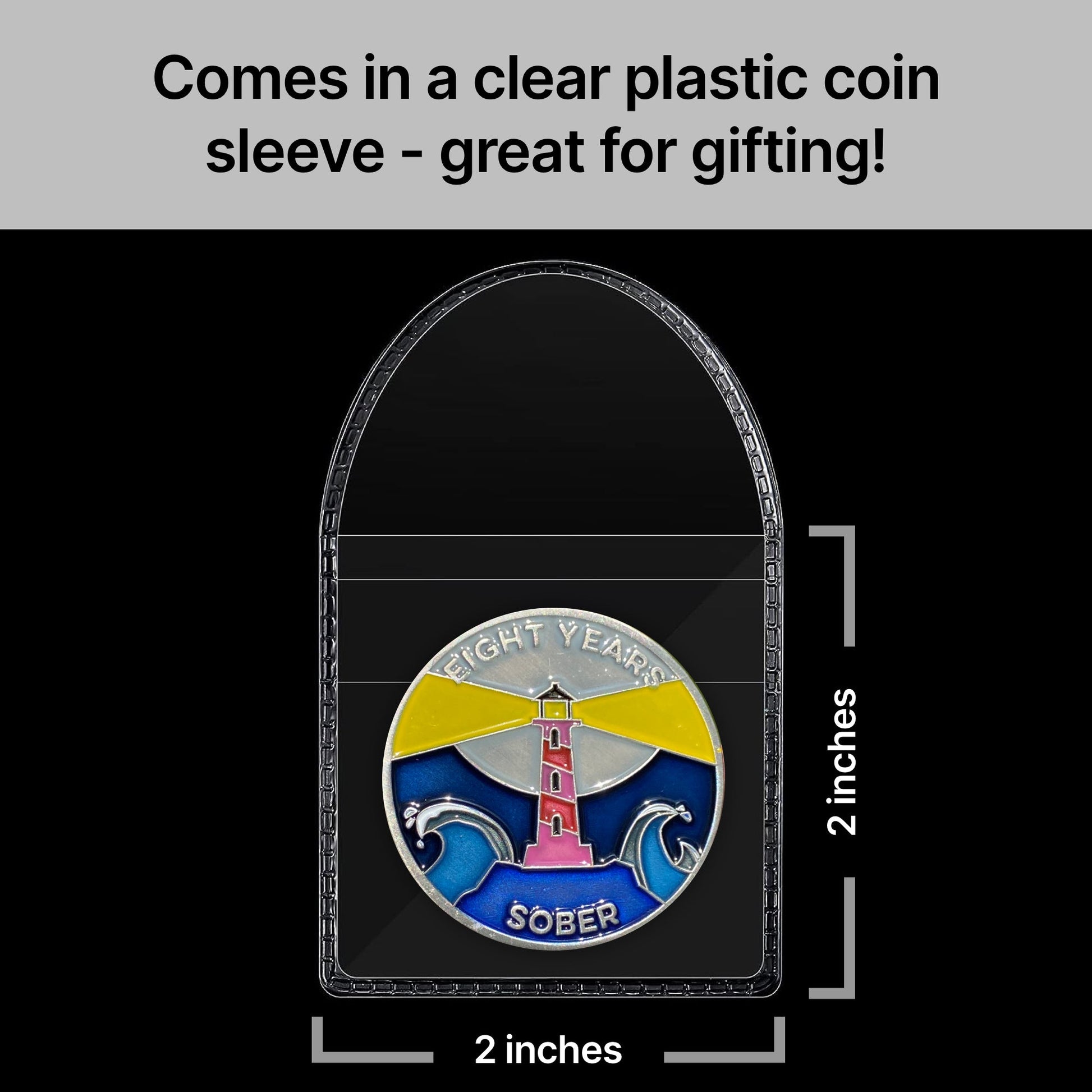 Eight Years Sober sobriety coin - The Achieve Mint