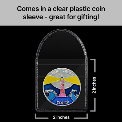 Eight Years Sober sobriety coin - The Achieve Mint