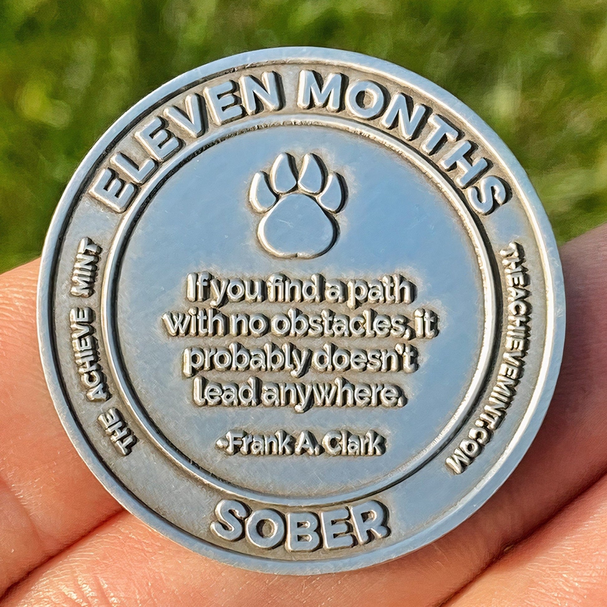 Eleven Months Sober sobriety coin - The Achieve Mint