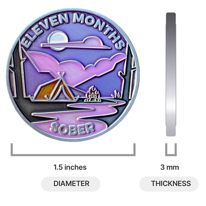 Eleven Months Sober sobriety coin - The Achieve Mint