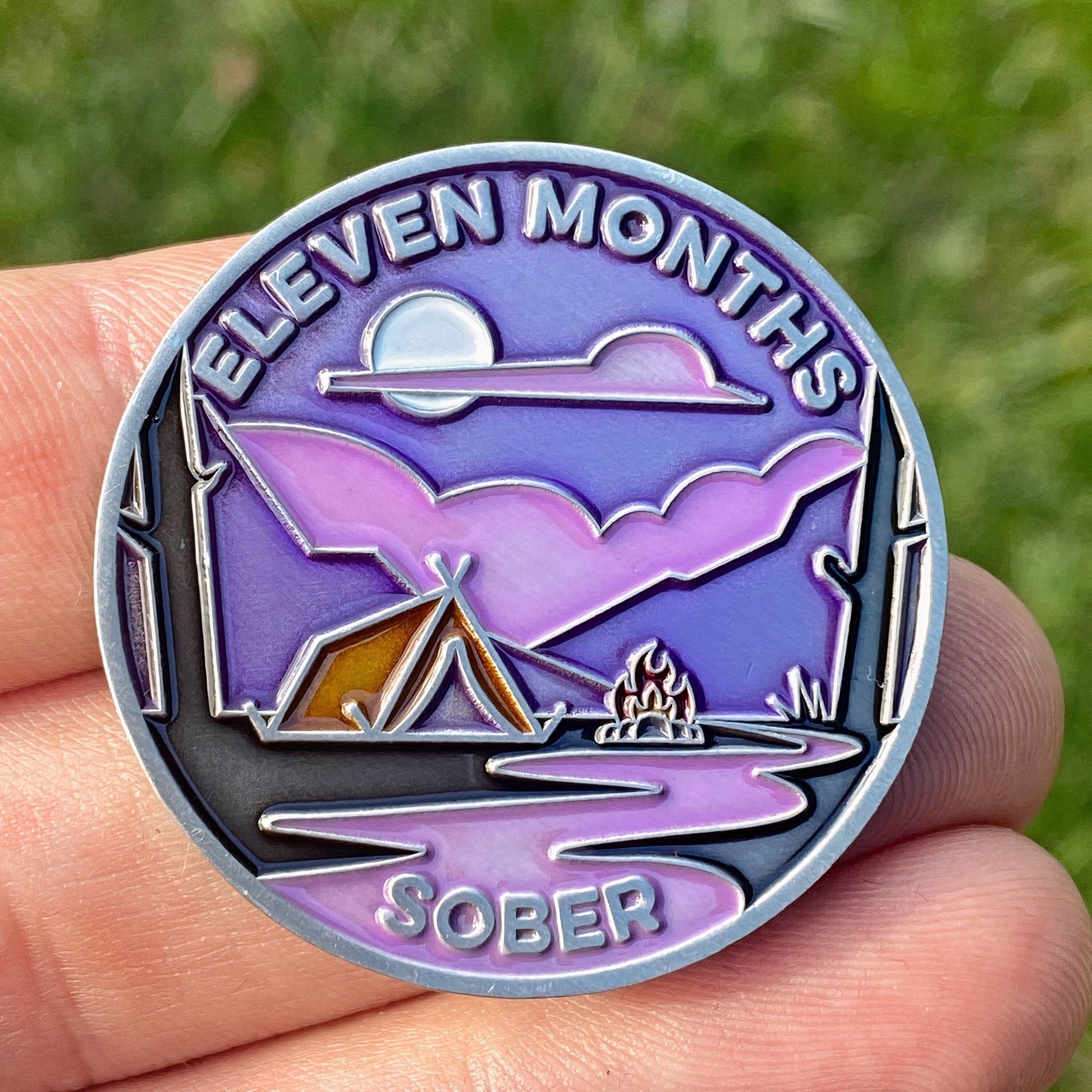 Eleven Months Sober sobriety coin - The Achieve Mint