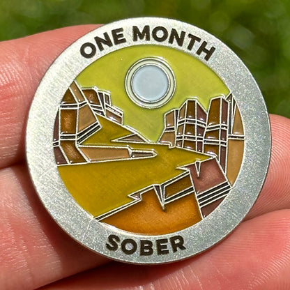 Custom Color Desert Canyon sobriety coin