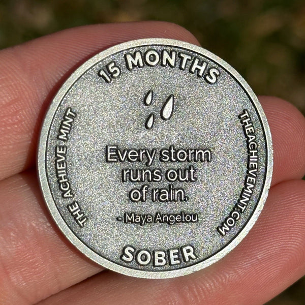Fifteen Months Sober sobriety coin Coin The Achieve Mint 