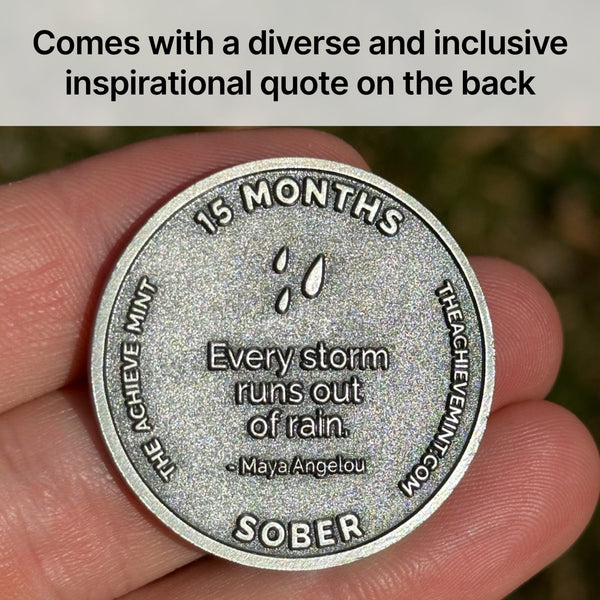 Fifteen Months Sober sobriety coin Coin The Achieve Mint 