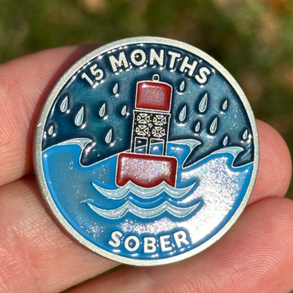 Fifteen Months Sober sobriety coin Coin The Achieve Mint Coin only 