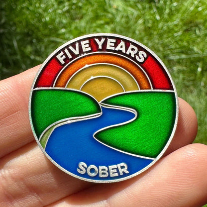 Five Years Sober sobriety coin - The Achieve Mint
