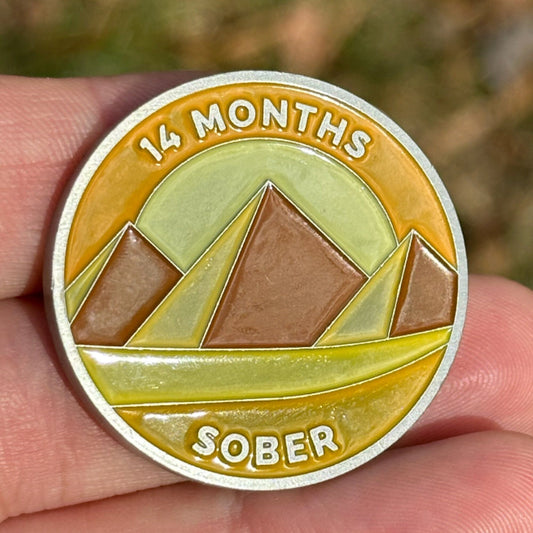 Fourteen Months Sober sobriety coin - The Achieve Mint