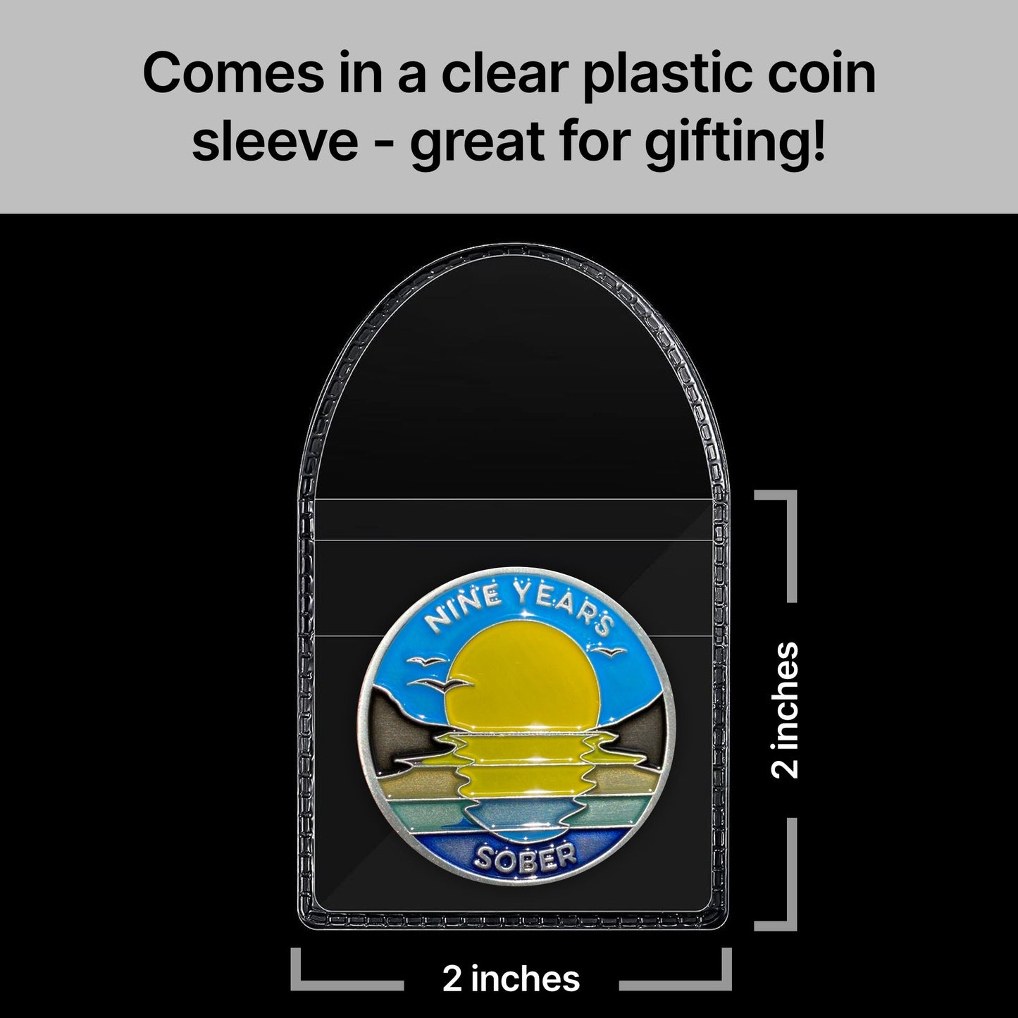 Nine Years Sober sobriety coin - The Achieve Mint