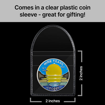 Nine Years Sober sobriety coin - The Achieve Mint