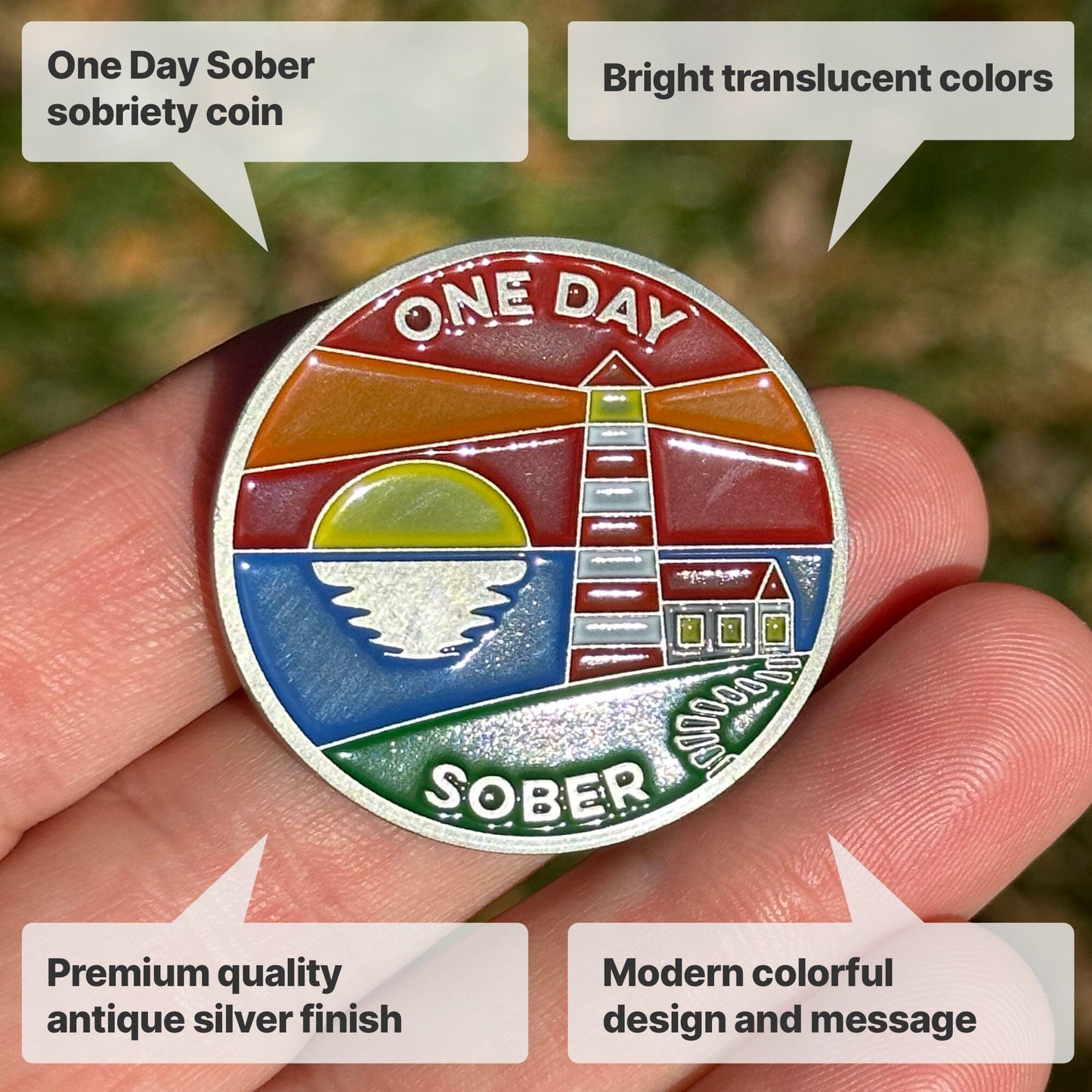 One Day Sober sobriety coin - The Achieve Mint