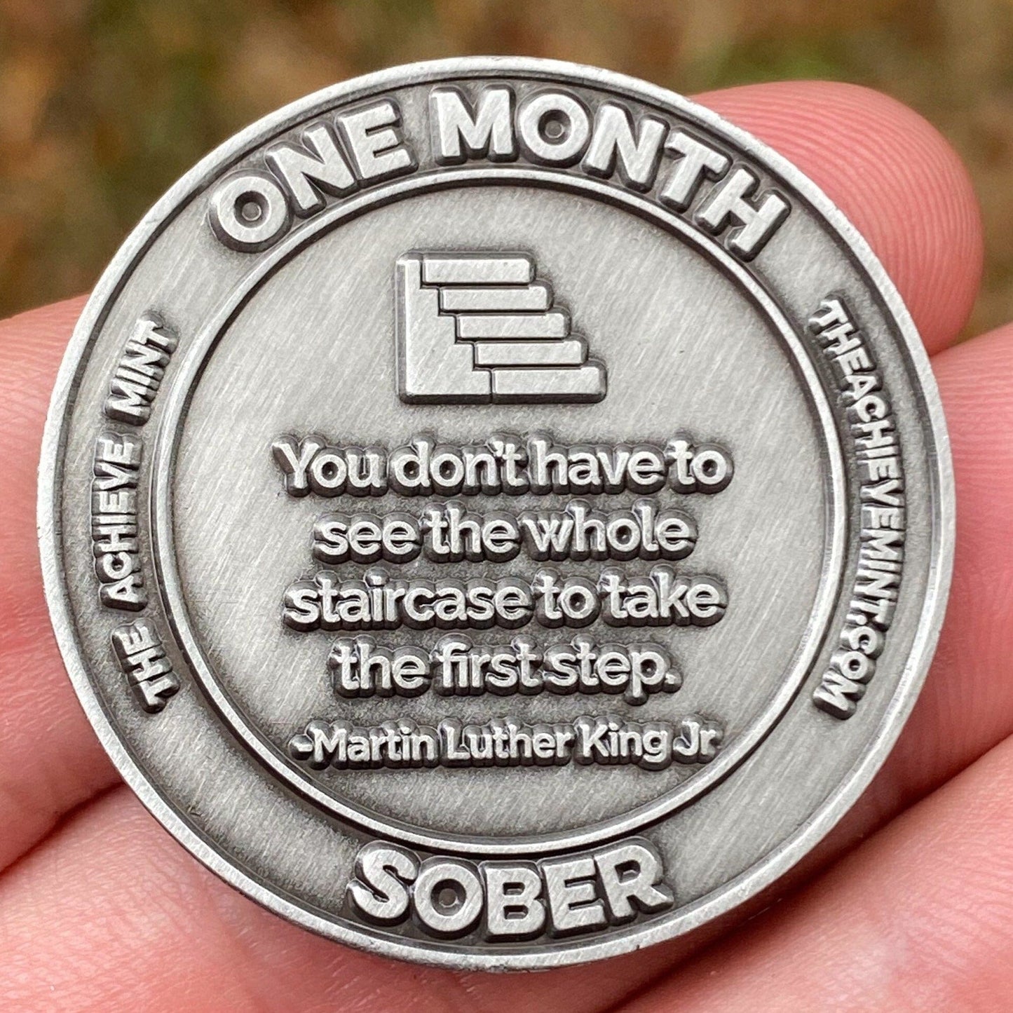 One Month Sober sobriety coin - The Achieve Mint