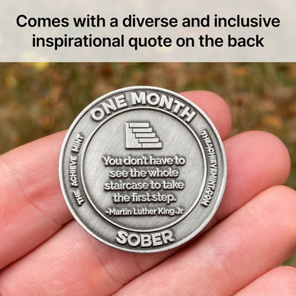 One Month Sober sobriety coin - The Achieve Mint