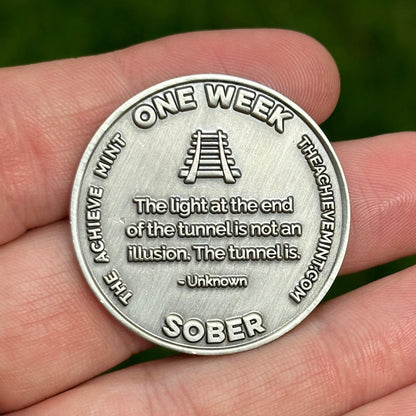 One Week Sober sobriety coin - The Achieve Mint