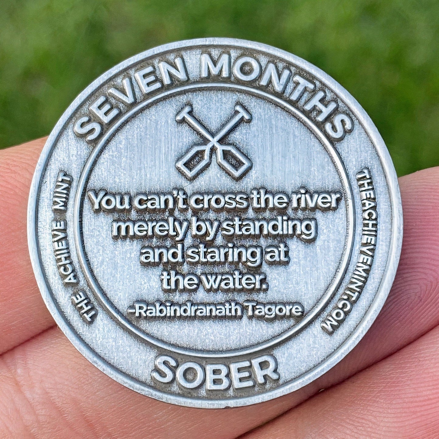 Seven Months Sober sobriety coin - The Achieve Mint
