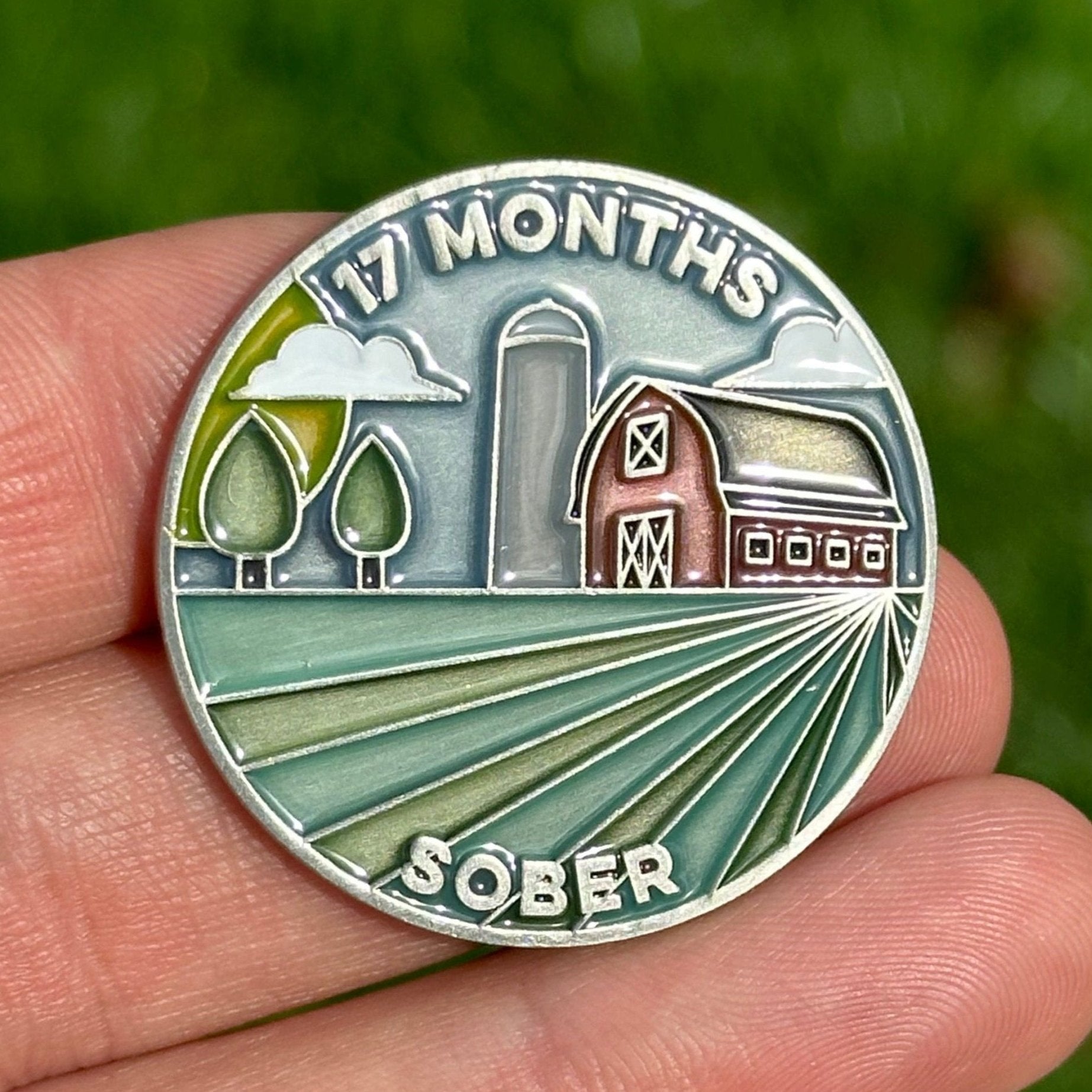 Seventeen Months Sober sobriety coin - The Achieve Mint