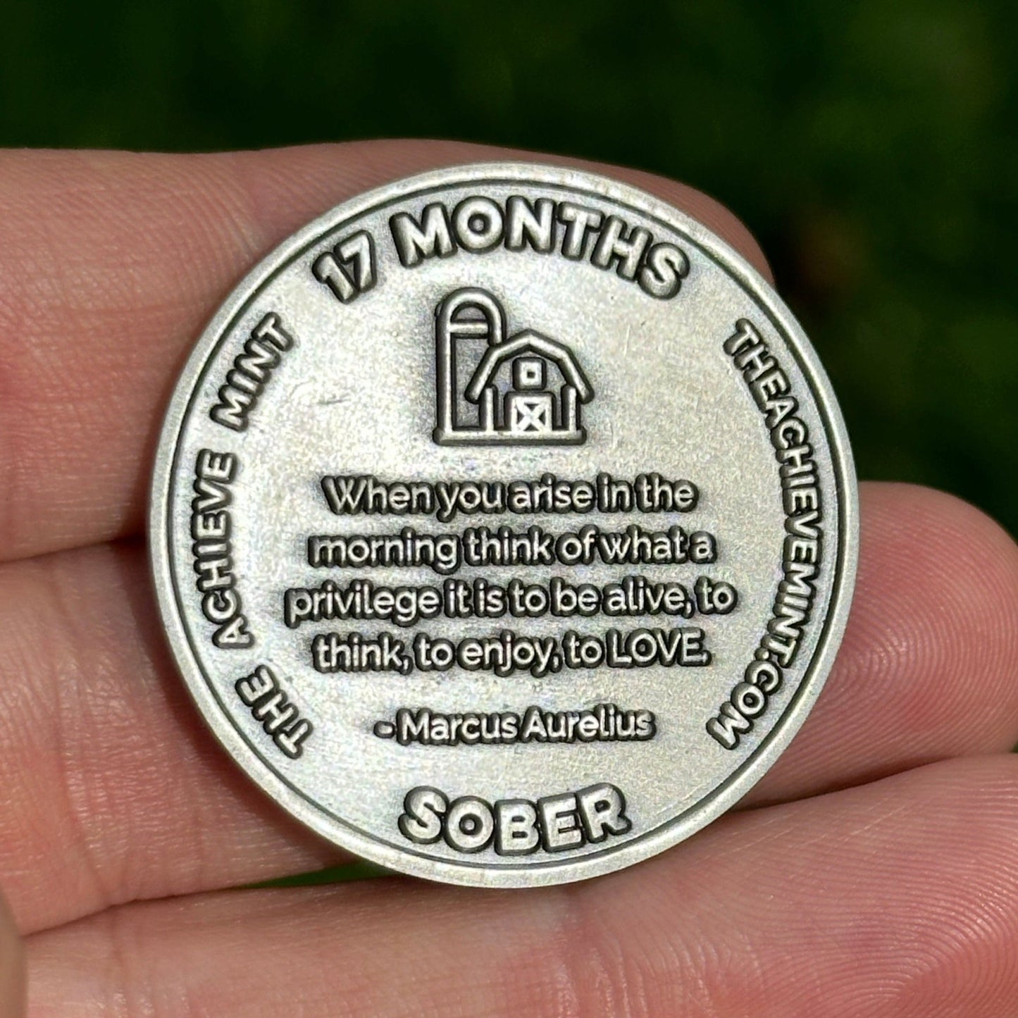 Seventeen Months Sober sobriety coin - The Achieve Mint