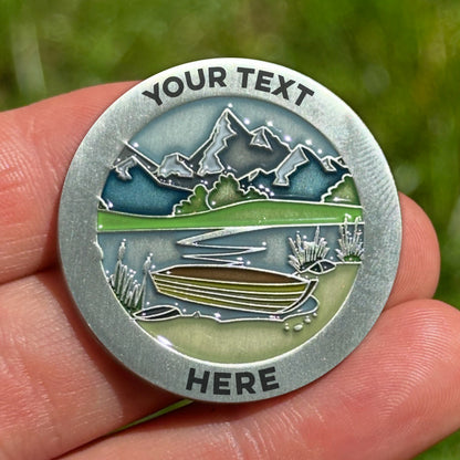 Custom color Lake Canoe achievement coin