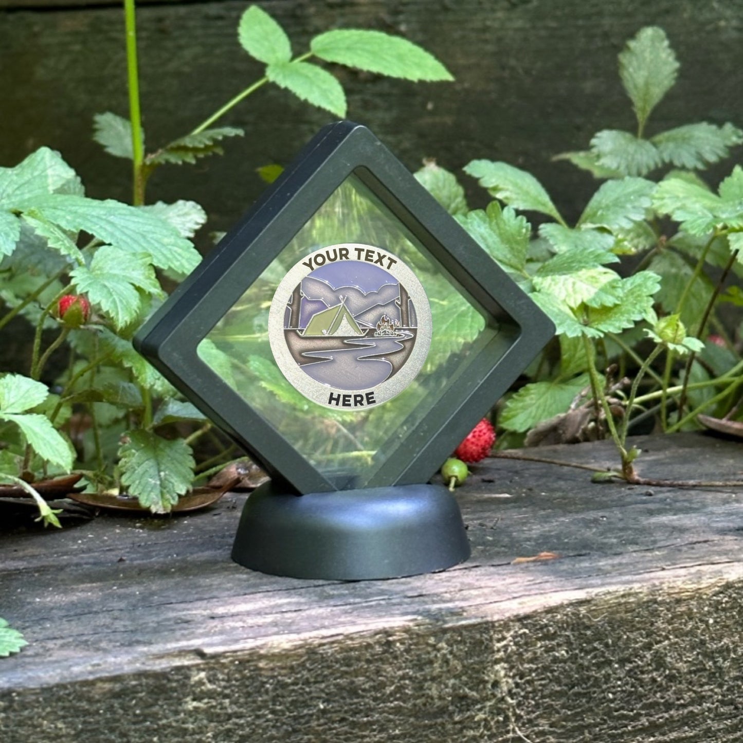 Custom color Nighttime Campground achievement coin