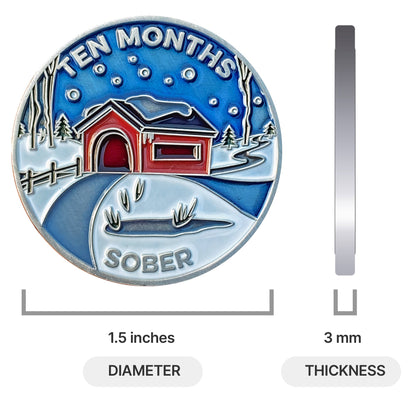 Ten Months Sobriety sobriety coin - The Achieve Mint