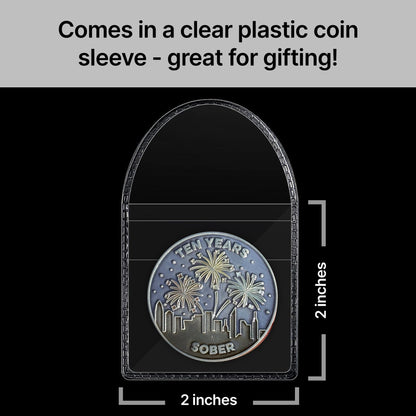 Ten Years Sober sobriety coin - The Achieve Mint