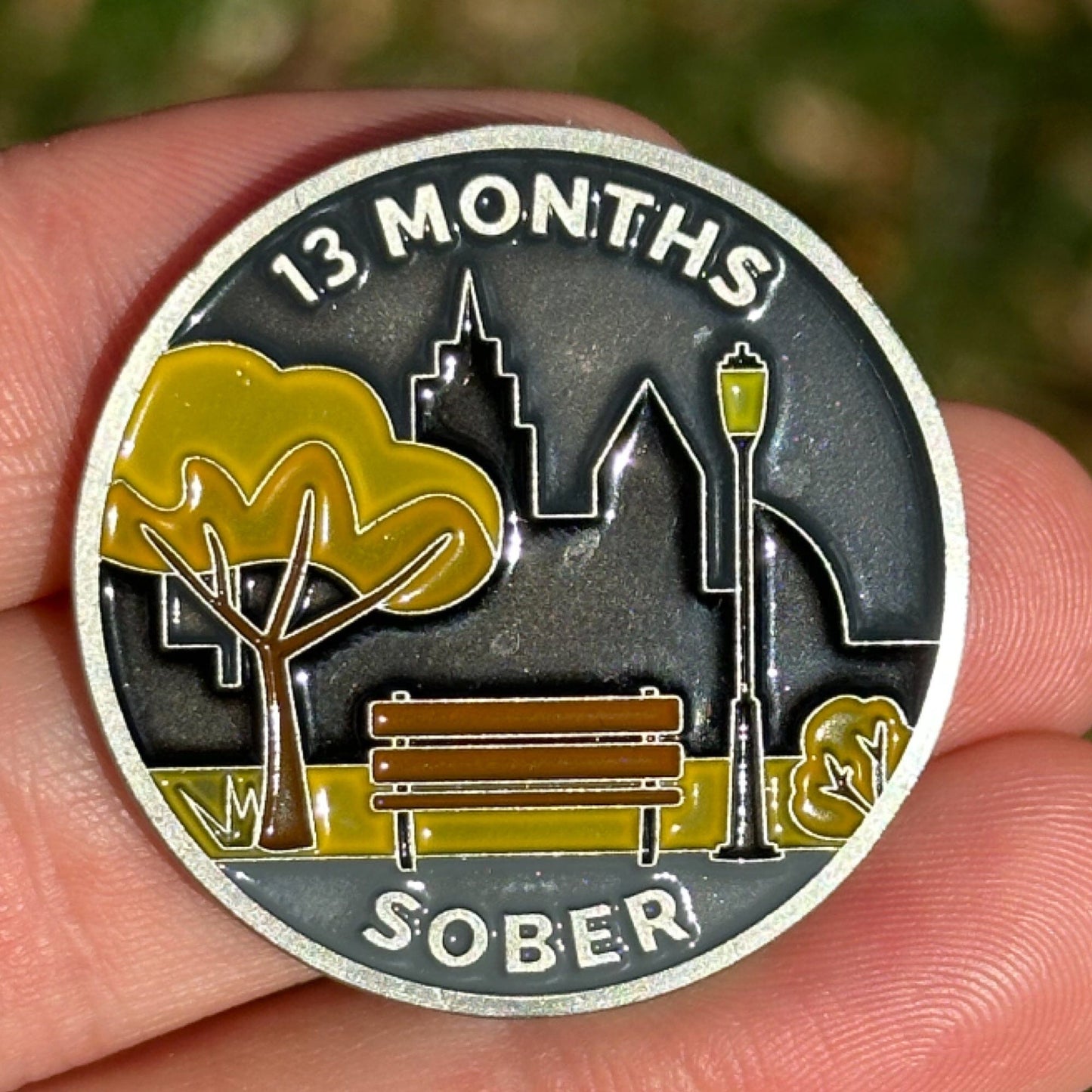 Thirteen Months Sober sobriety coin - The Achieve Mint