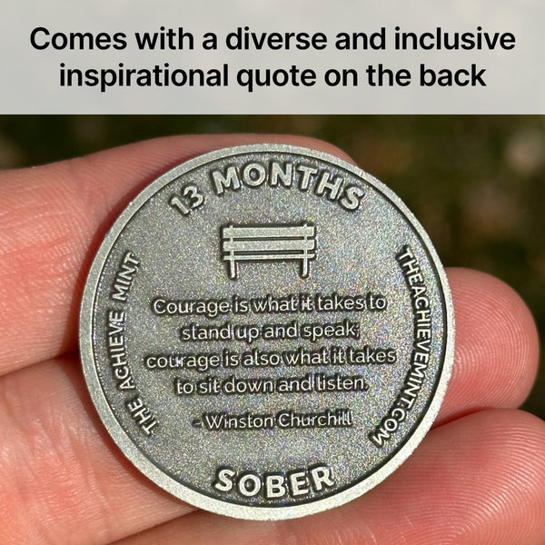 Thirteen Months Sober sobriety coin Coin The Achieve Mint 