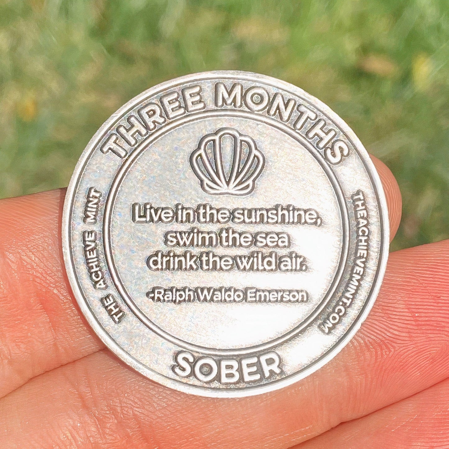 Three Months Sober sobriety coin - The Achieve Mint