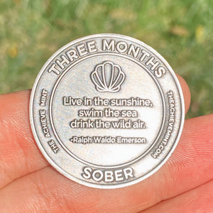Three Months Sober sobriety coin The Achieve Mint 