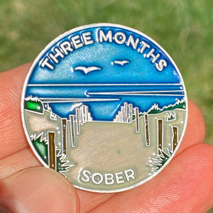 Three Months Sober sobriety coin The Achieve Mint Coin only 