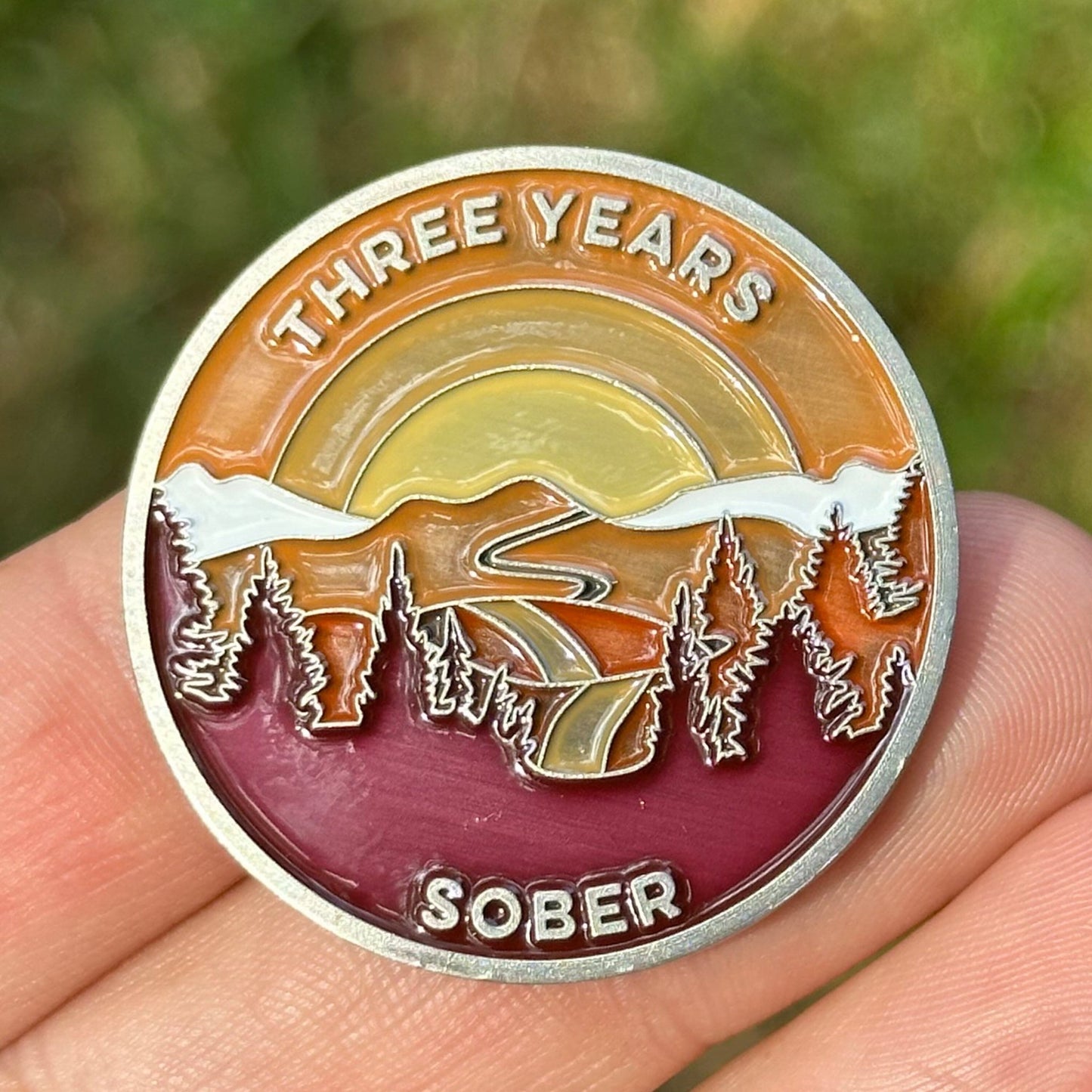 Three Years Sober sobriety coin - The Achieve Mint