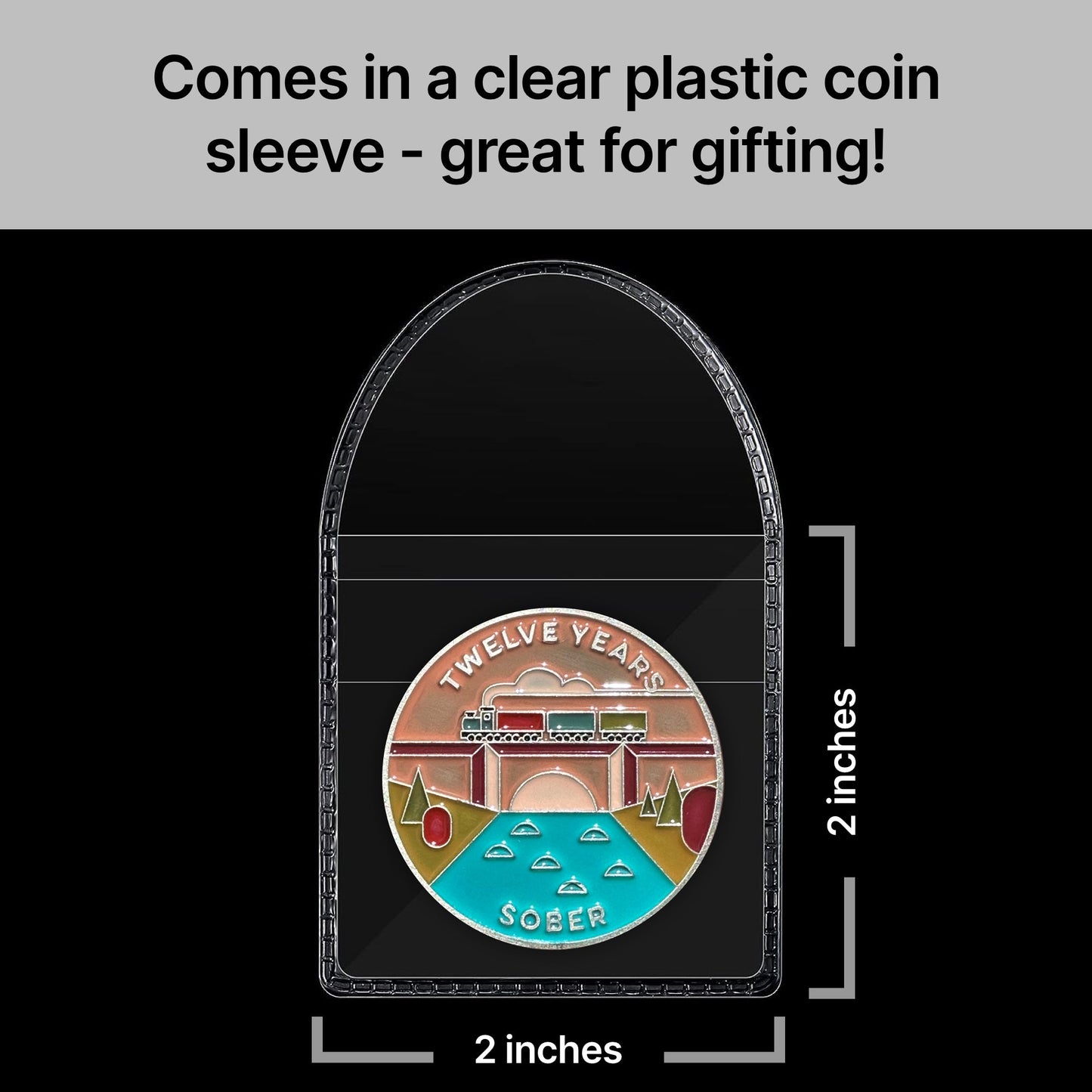 Twelve Years Sober sobriety coin - The Achieve Mint