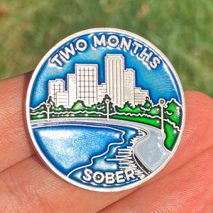 Two Months Sober sobriety coin The Achieve Mint Coin only 