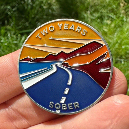 Two Years Sober achievement coin - The Achieve Mint
